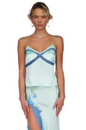 Mint Lace Paneled Camisole