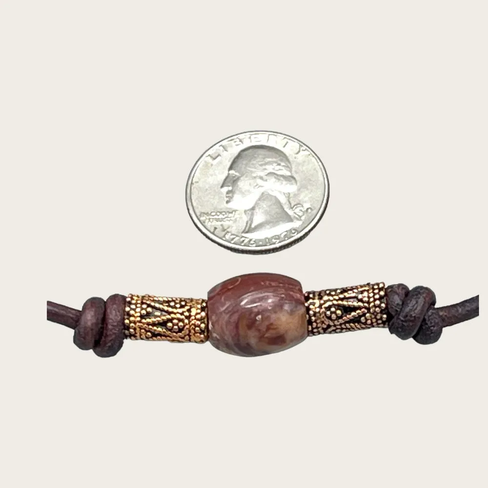 Mookaite Leather Bracelet