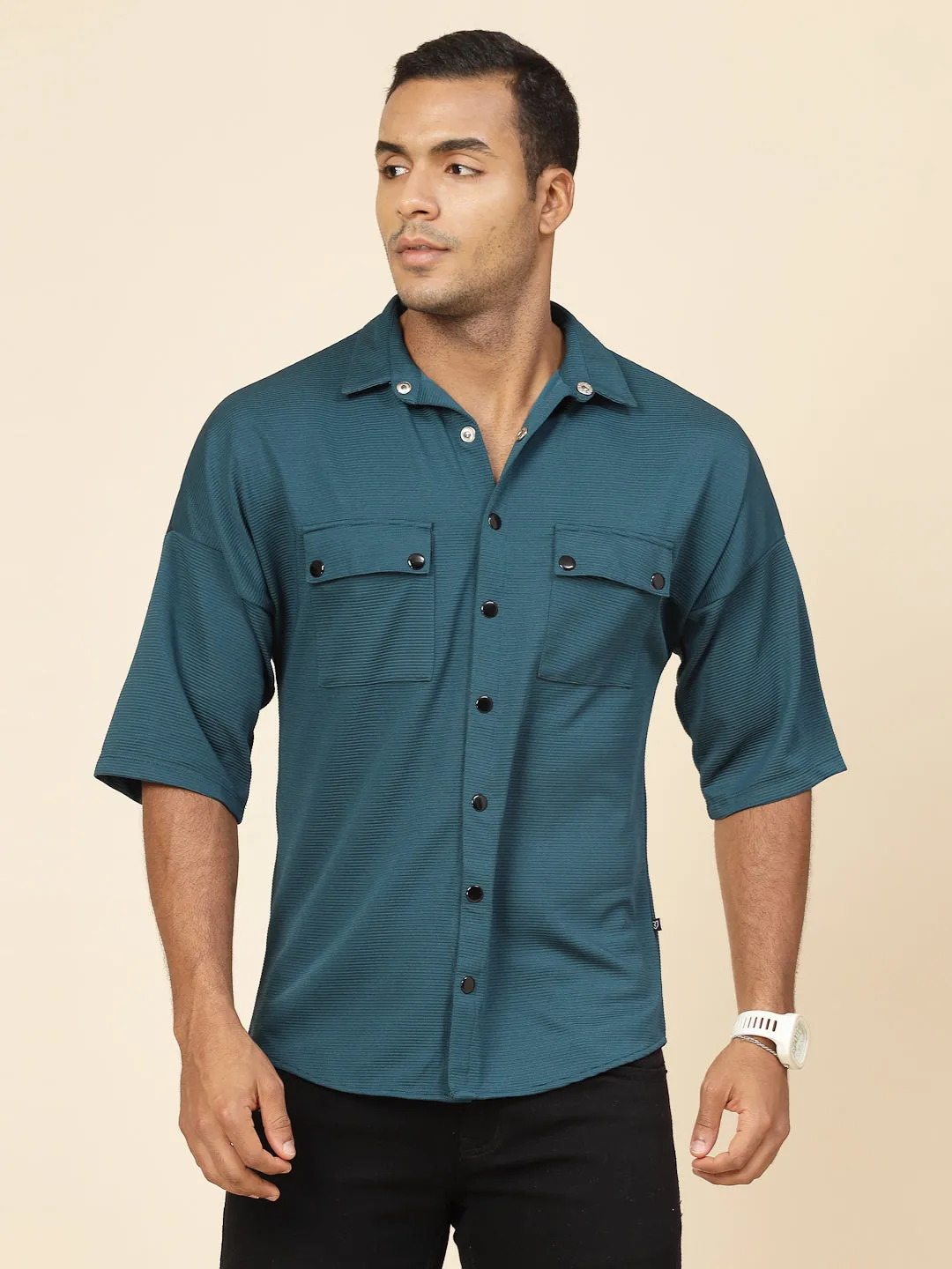 Oversized Utility Polyester Shirt