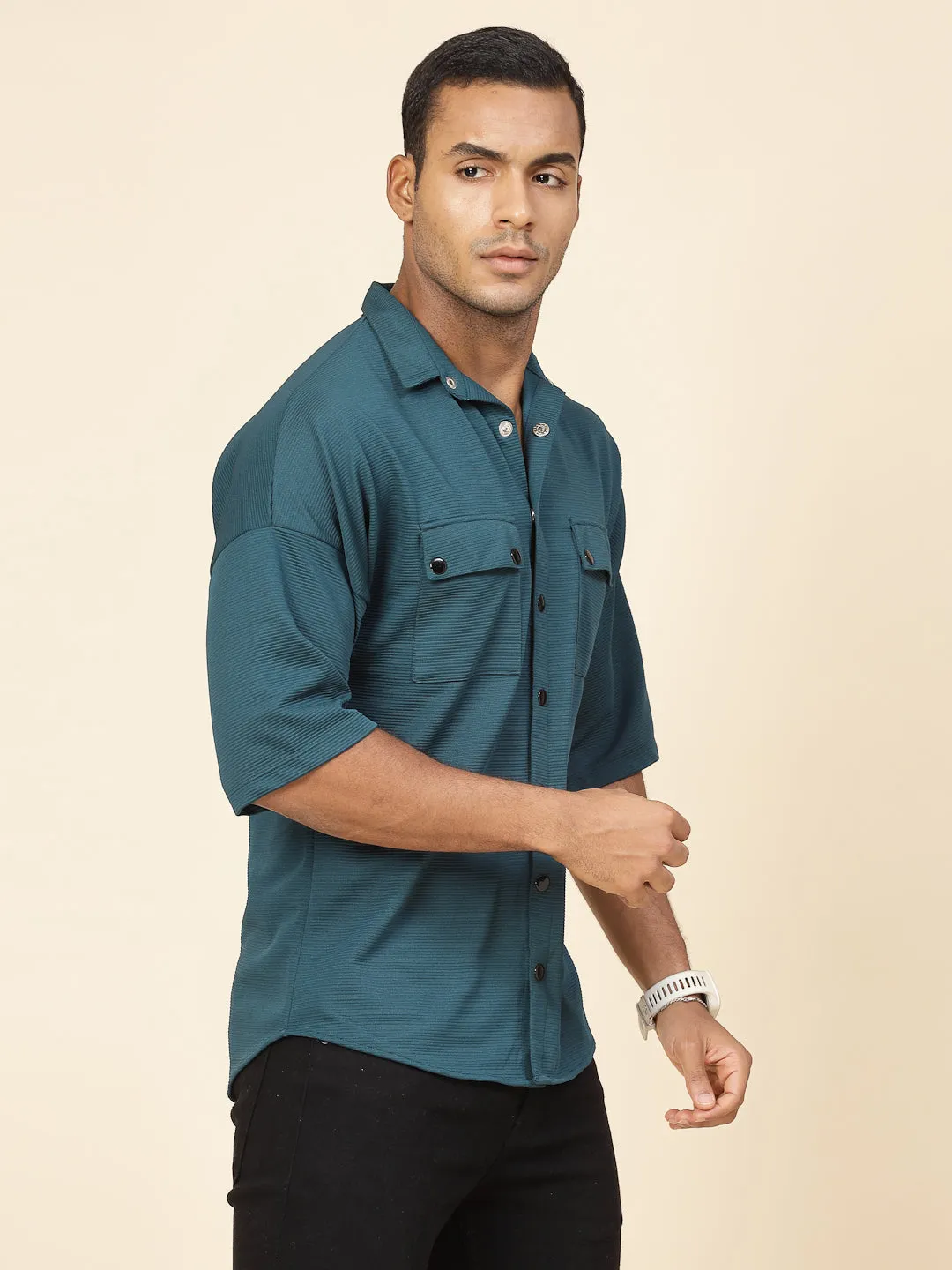 Oversized Utility Polyester Shirt