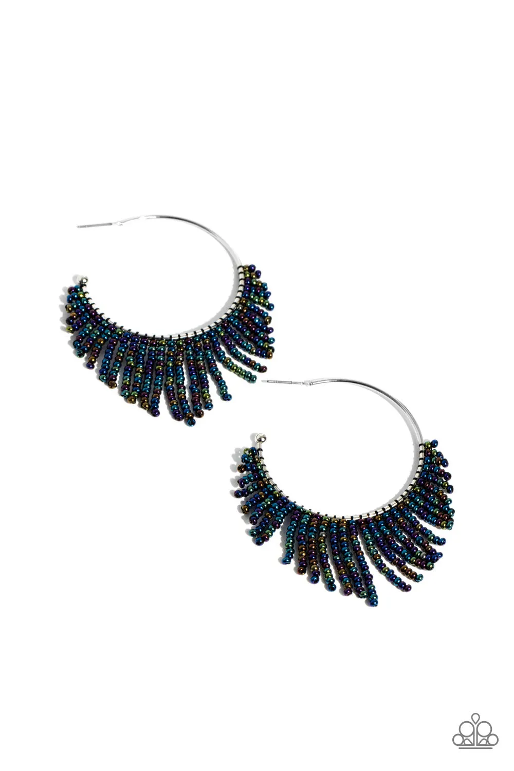 Paparazzi Tailored Tassel - Multi Oil Spill Earrings