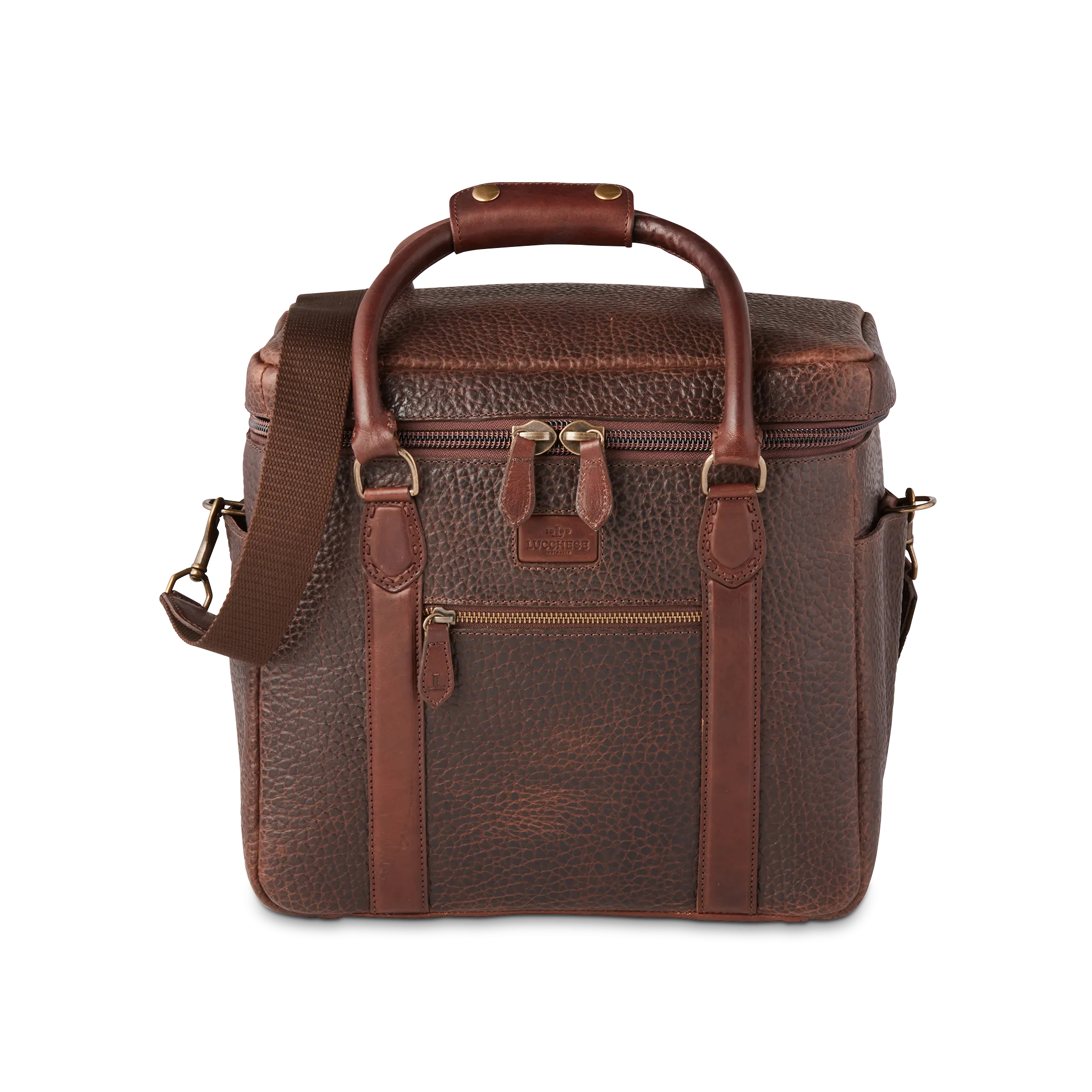 Pebbled Leather Cooler :: Brown