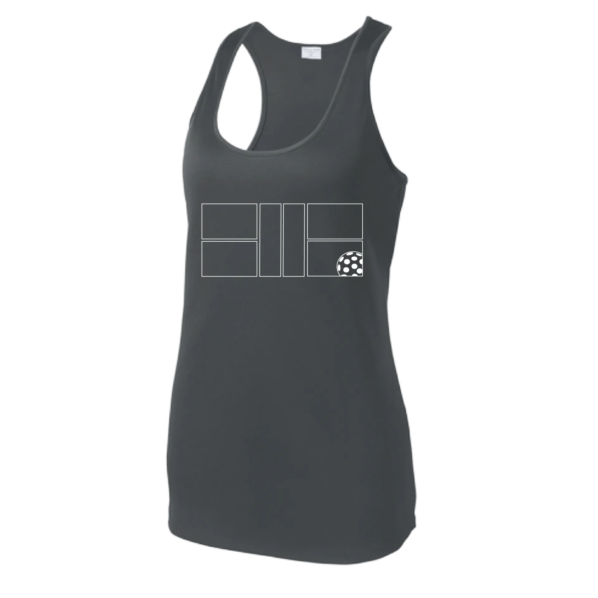 Pickleball Court | Women’s Racerback Tank | 100% Polyester