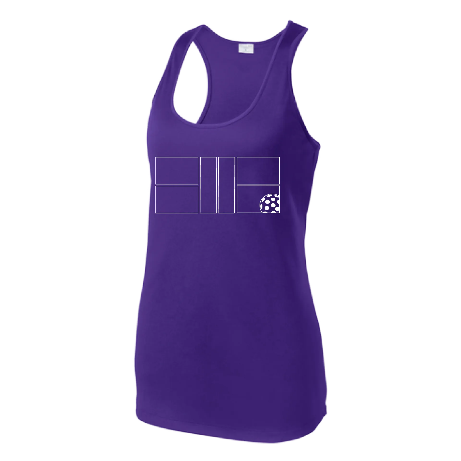 Pickleball Court | Women’s Racerback Tank | 100% Polyester