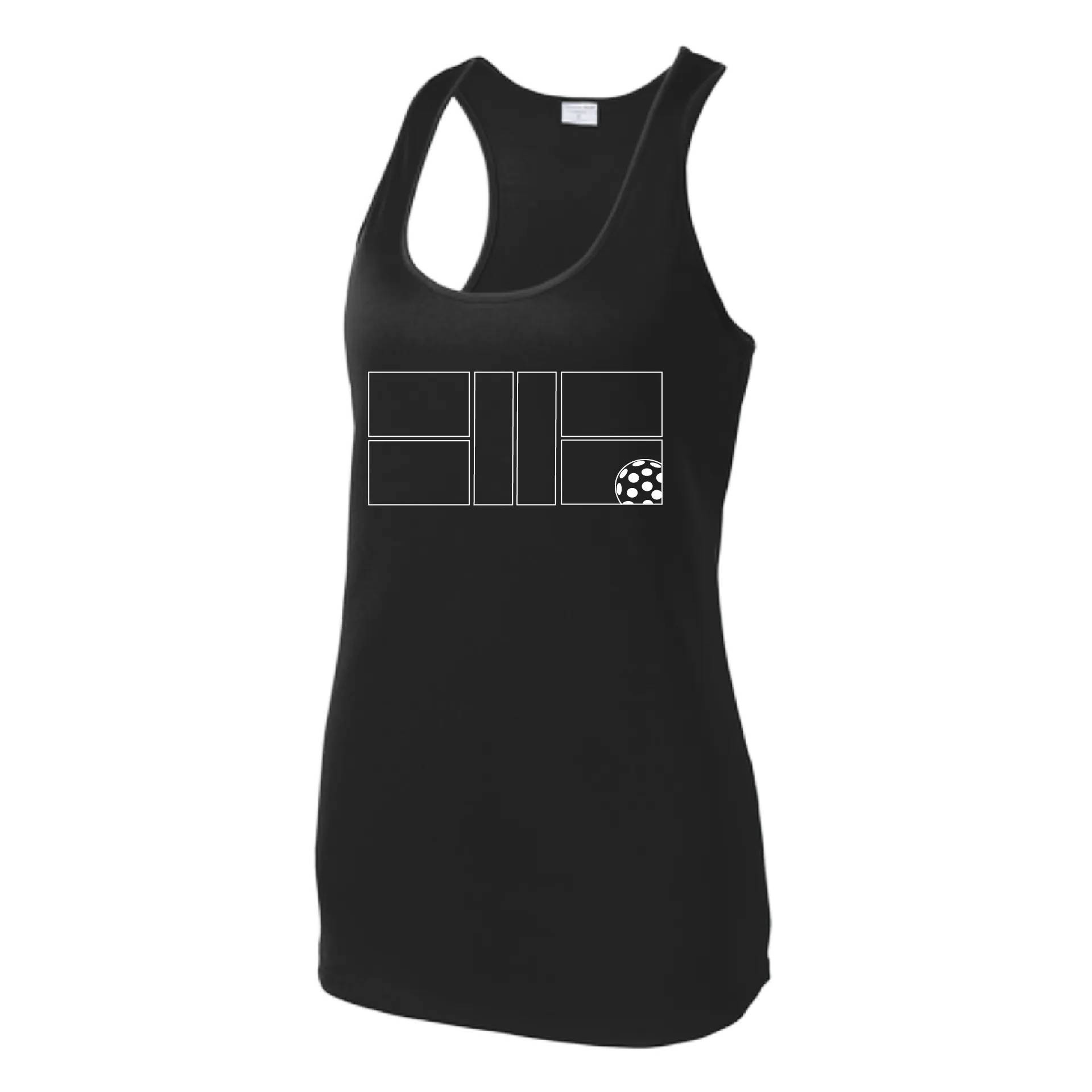 Pickleball Court | Women’s Racerback Tank | 100% Polyester