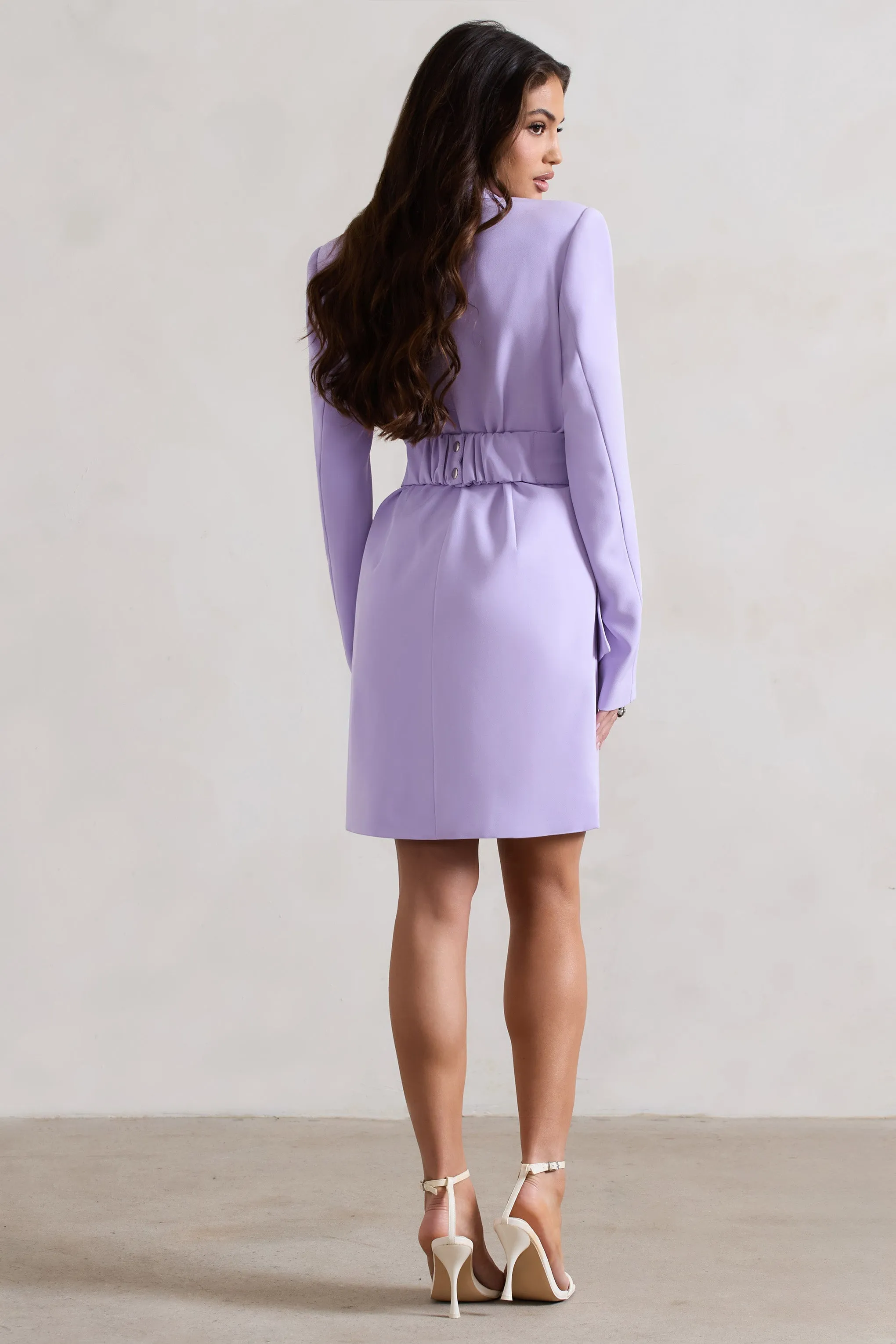 Prized | Lilac Tailored Blazer Dress With Bow