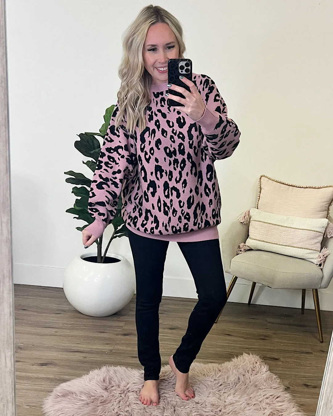 Rose Leopard Sweater