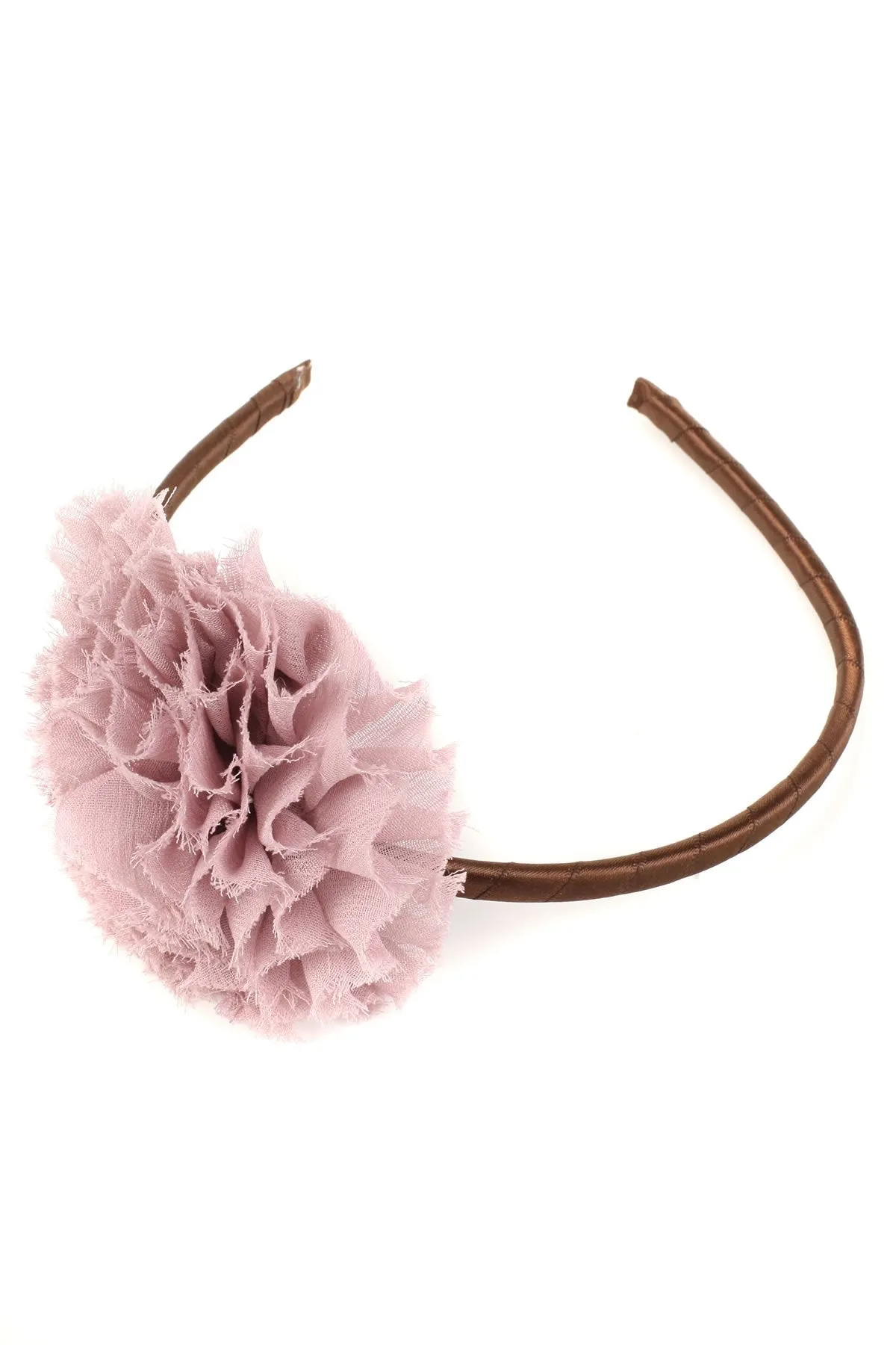 Satin Headband with Chiffon Flower