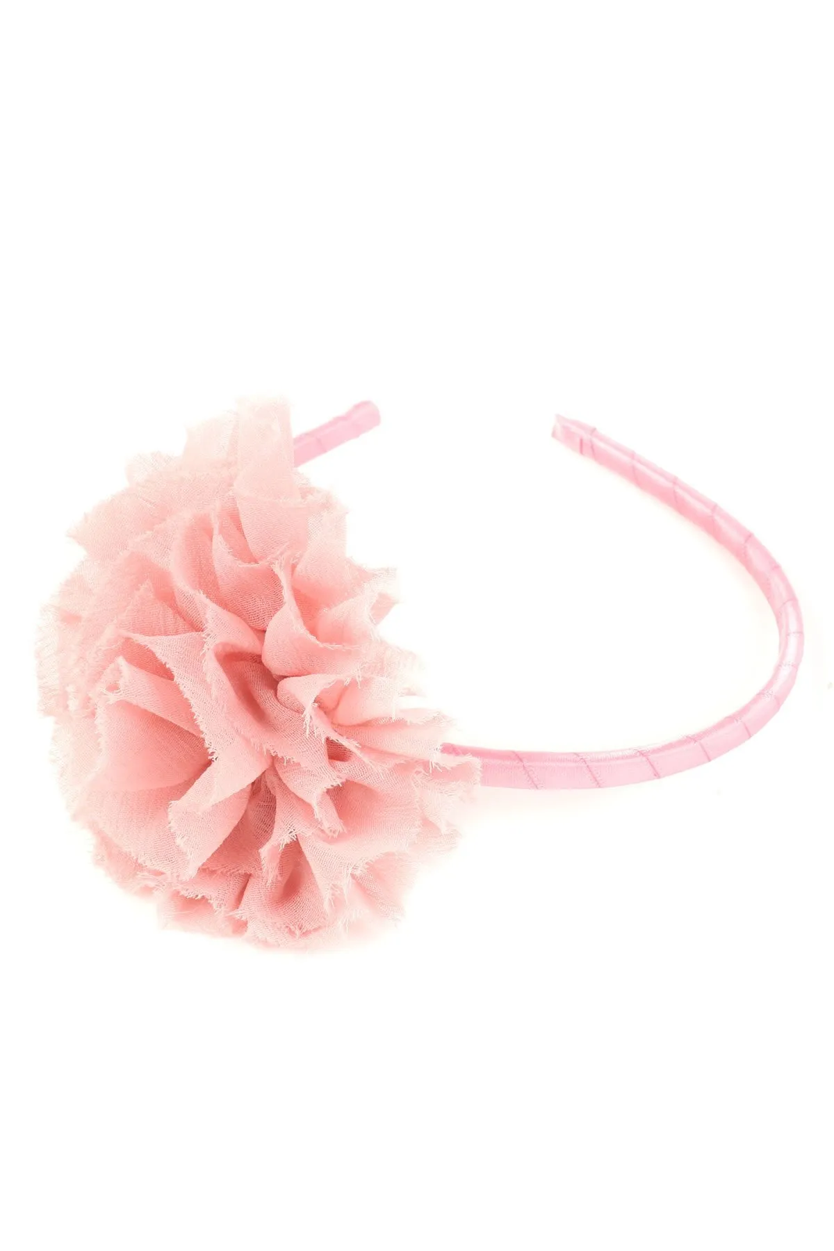 Satin Headband with Chiffon Flower