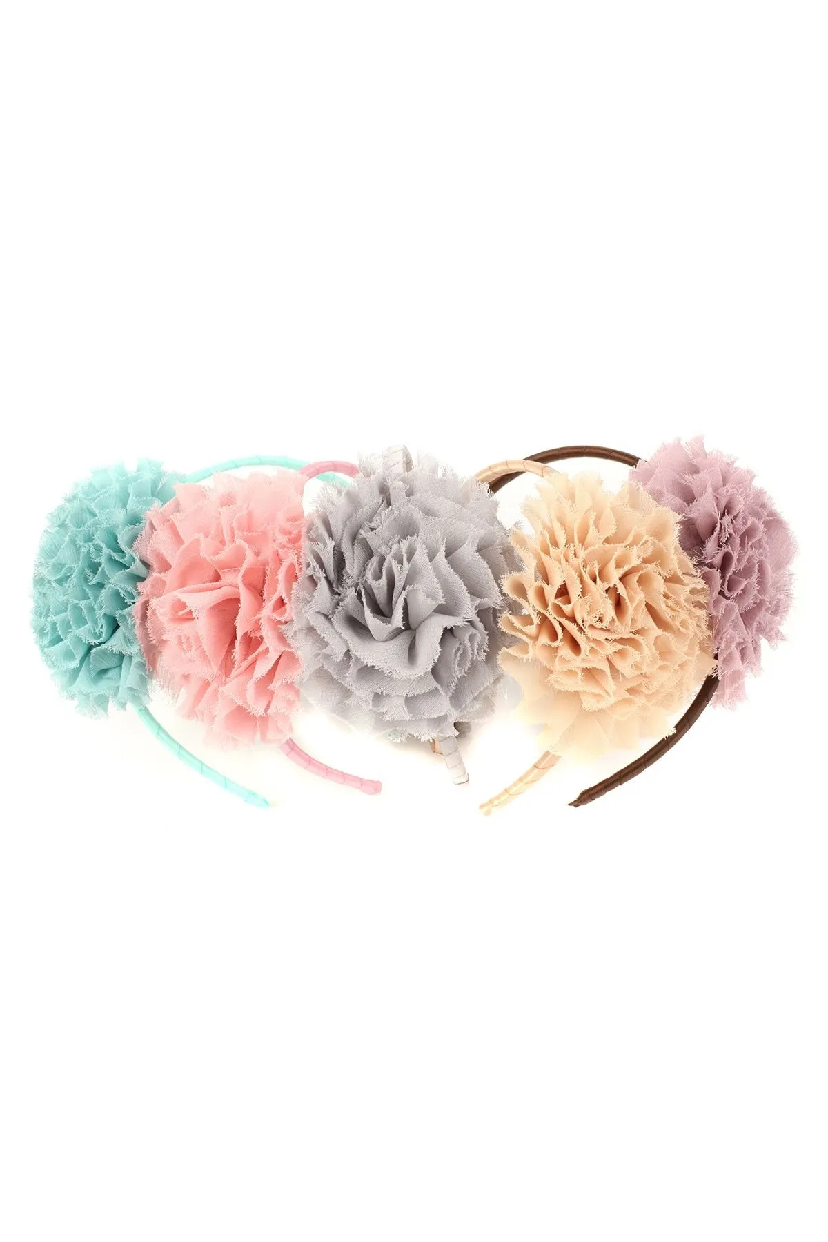 Satin Headband with Chiffon Flower