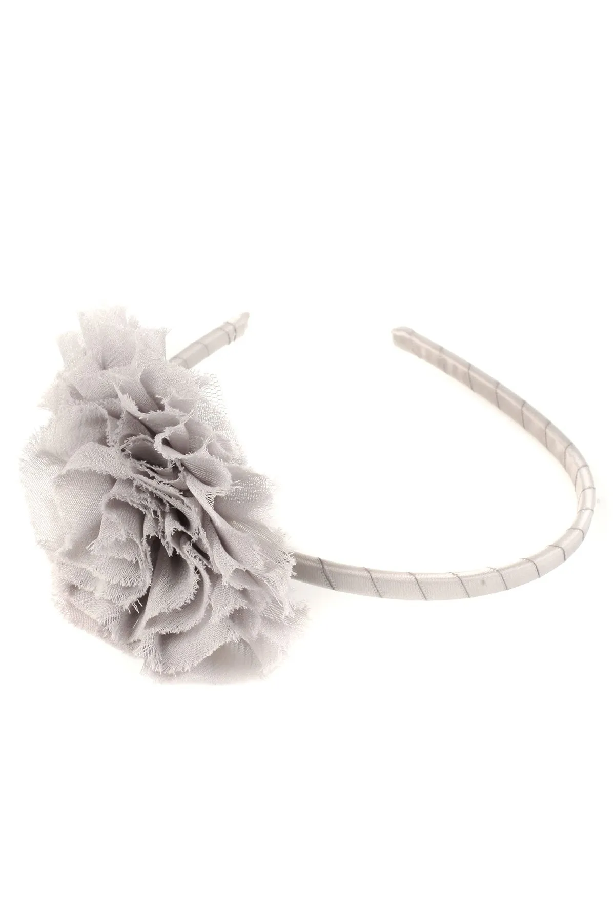 Satin Headband with Chiffon Flower