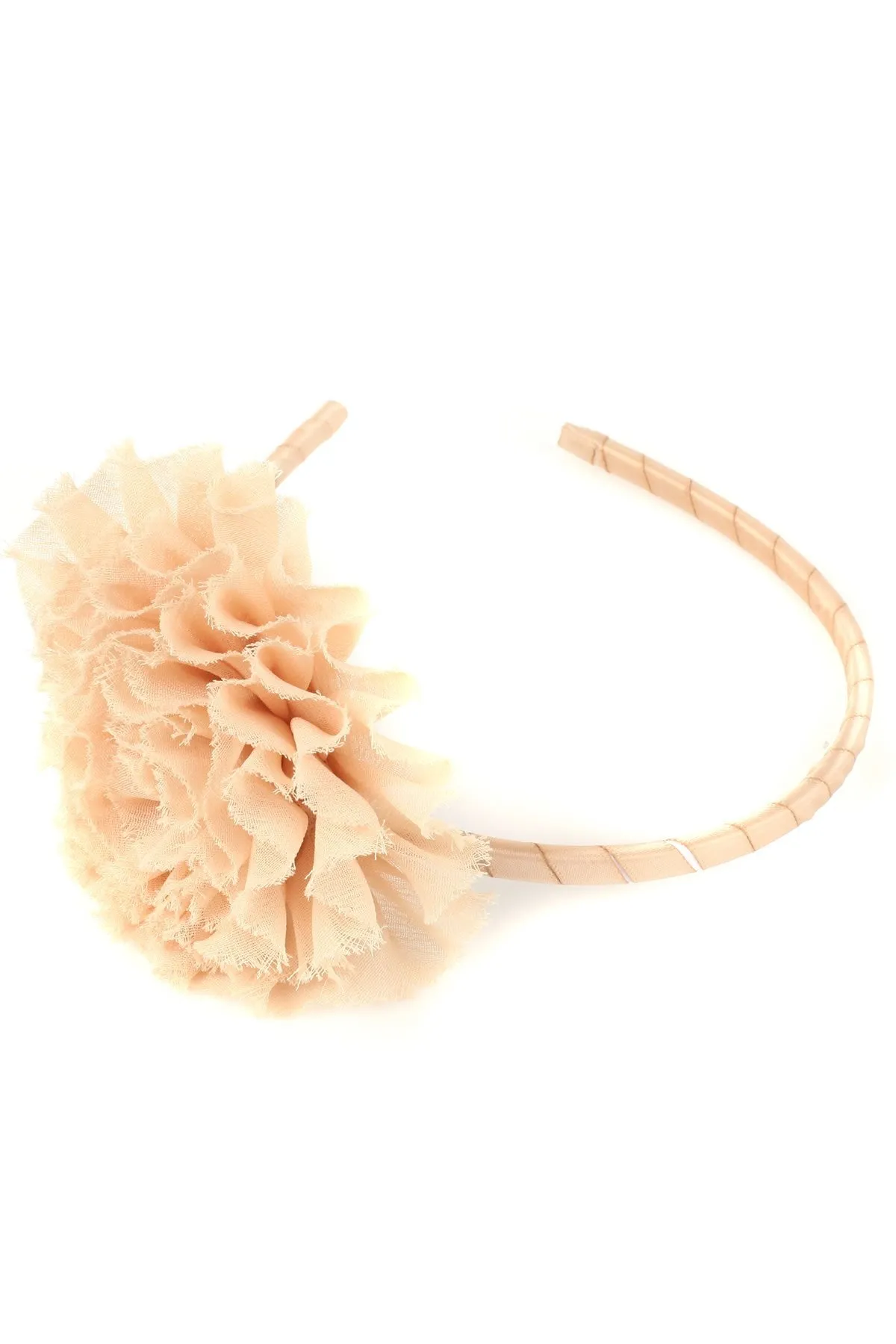 Satin Headband with Chiffon Flower