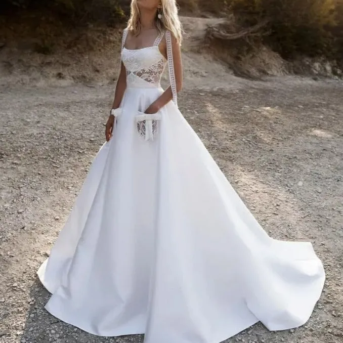 Satin Serenity A-Line Gown