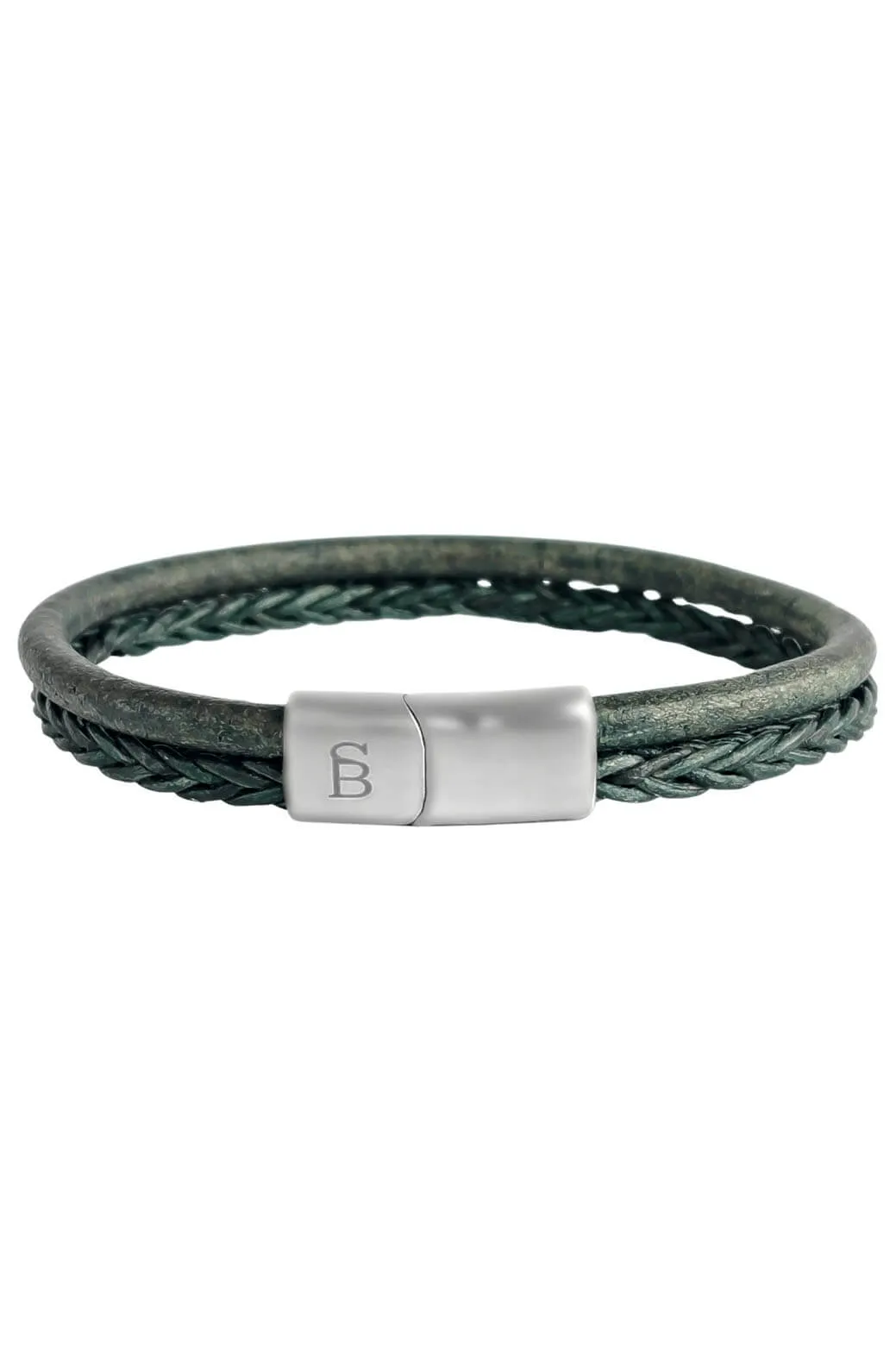 Silver Denby Leather Bracelet