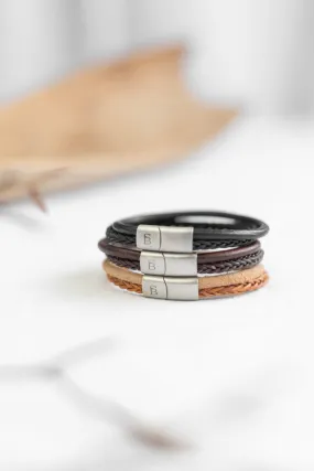 Silver Denby Leather Bracelet