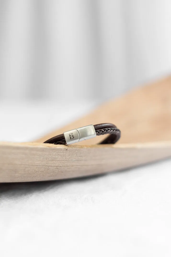 Silver Denby Leather Bracelet