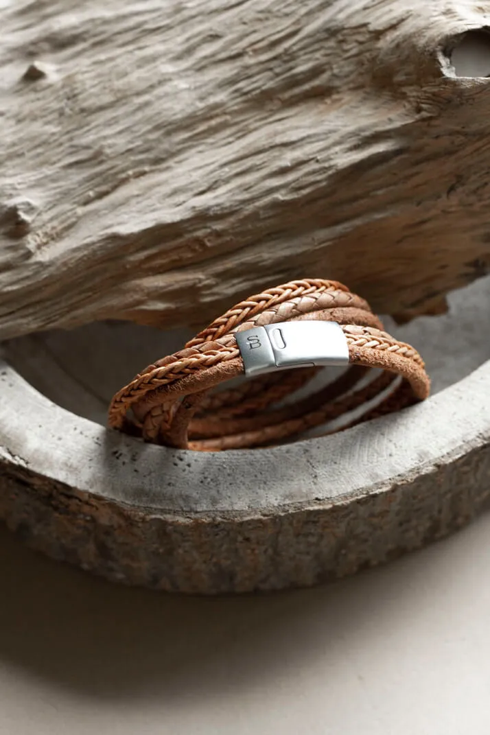 Silver Denby Leather Bracelet