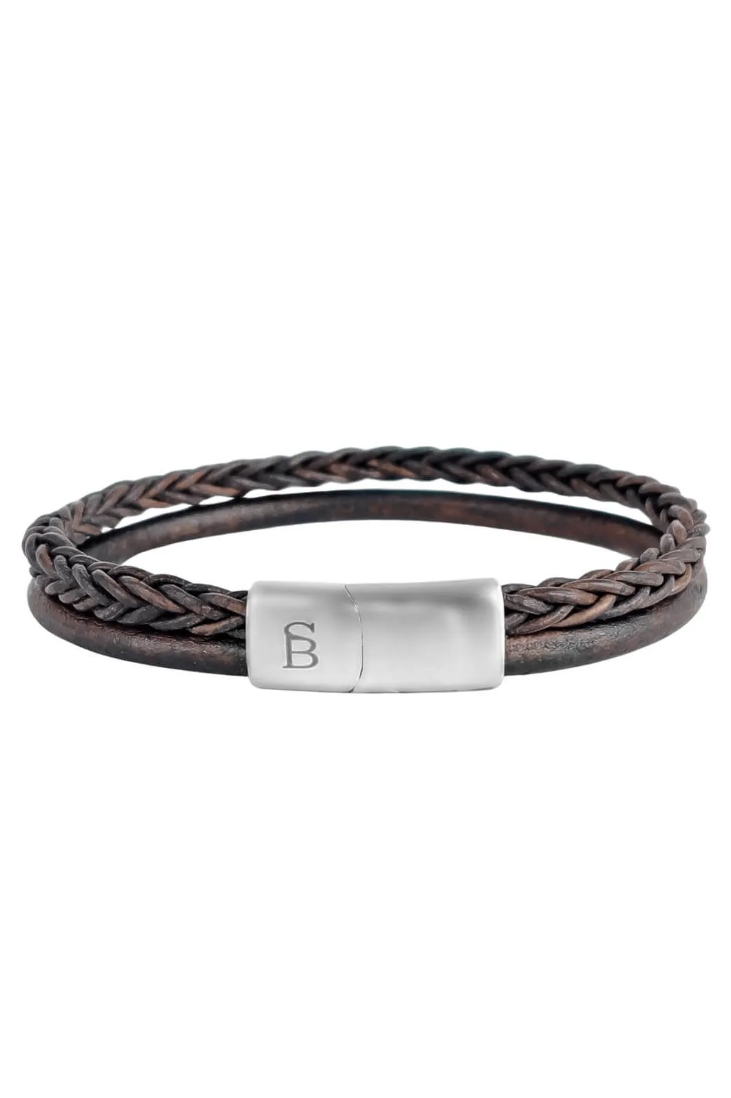 Silver Denby Leather Bracelet