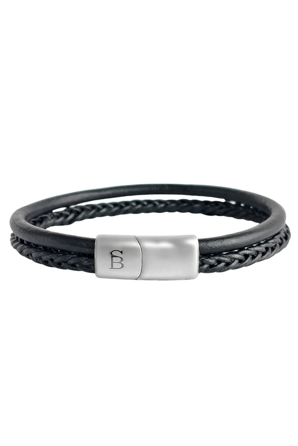 Silver Denby Leather Bracelet