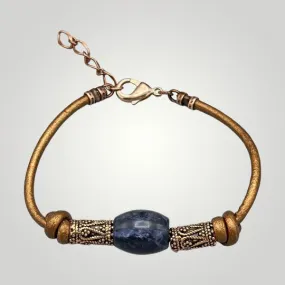 Sodalite Leather Bracelet