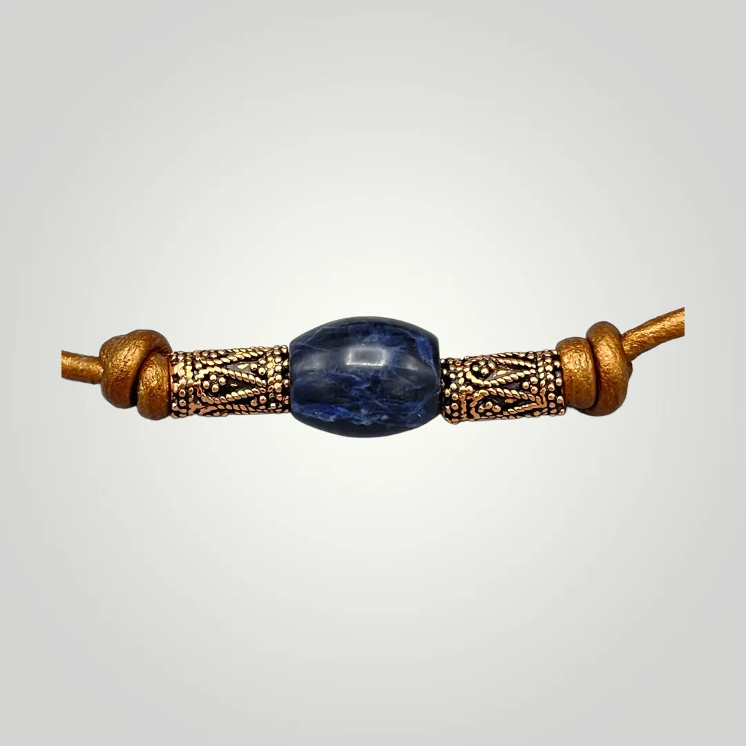 Sodalite Leather Bracelet