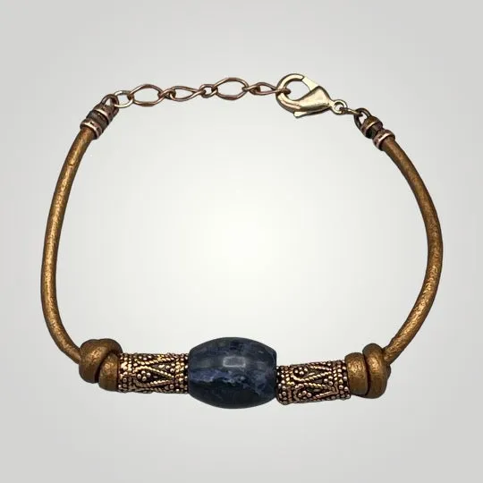 Sodalite Leather Bracelet