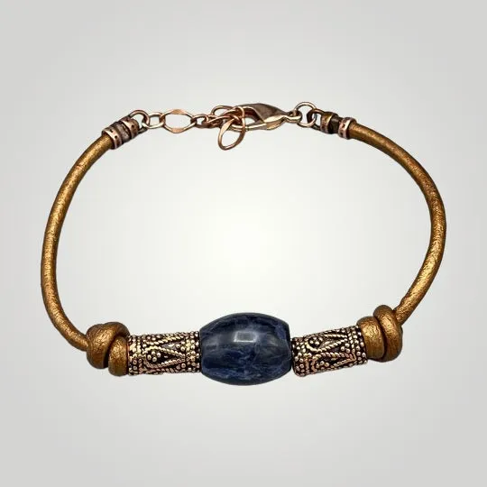 Sodalite Leather Bracelet