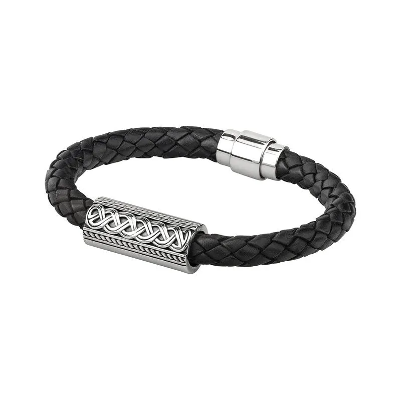 Sterling Silver  Leather Bracelet