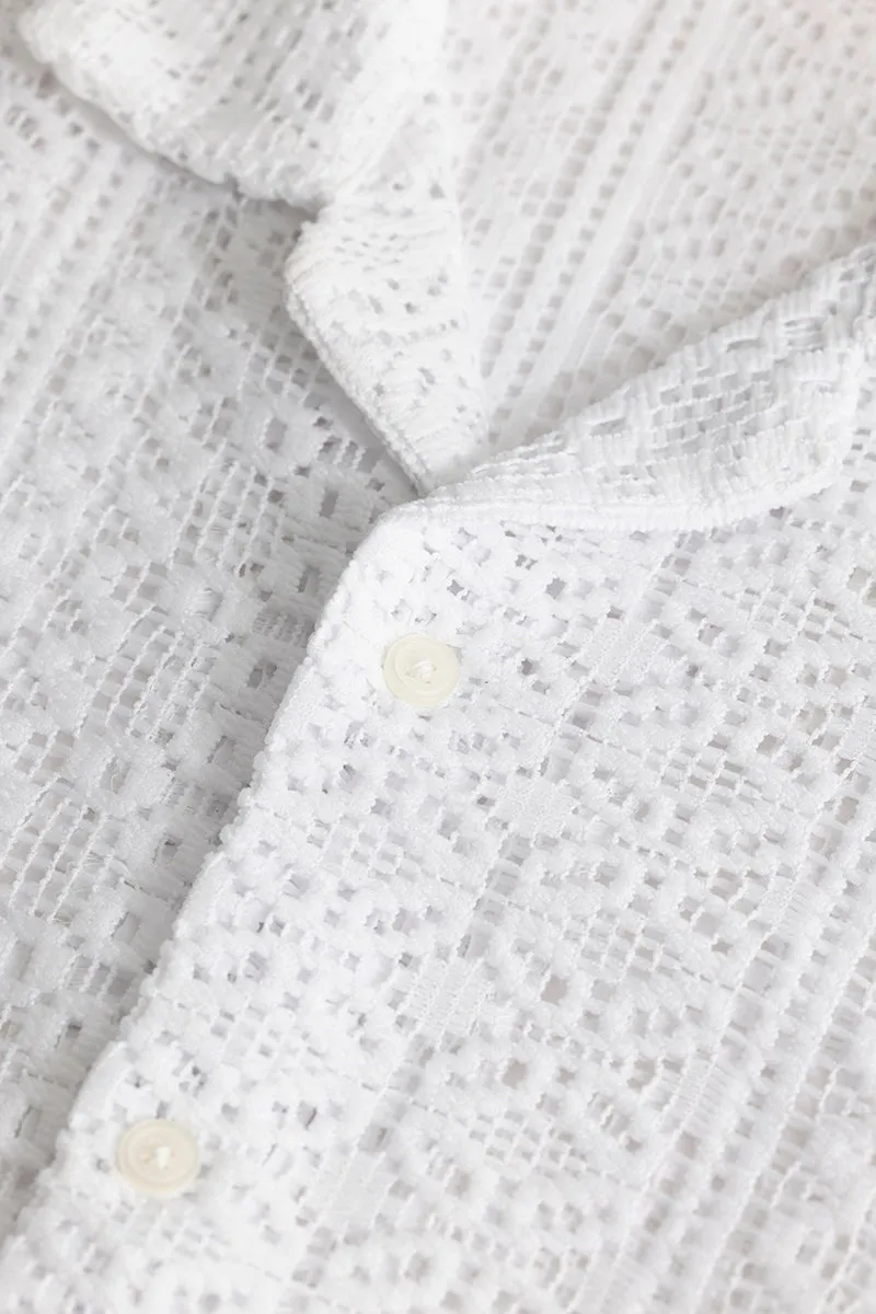 Tailored Vision White Crochet Shirt