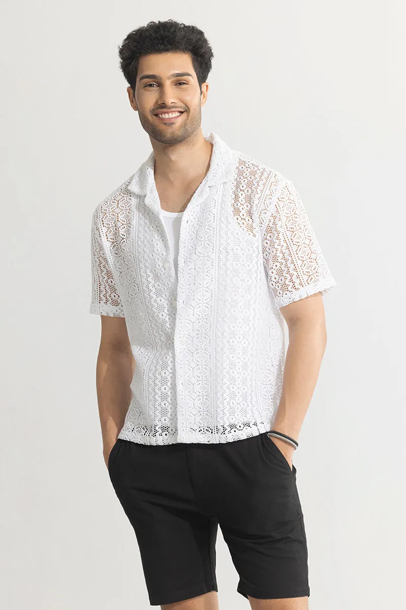 Tailored Vision White Crochet Shirt