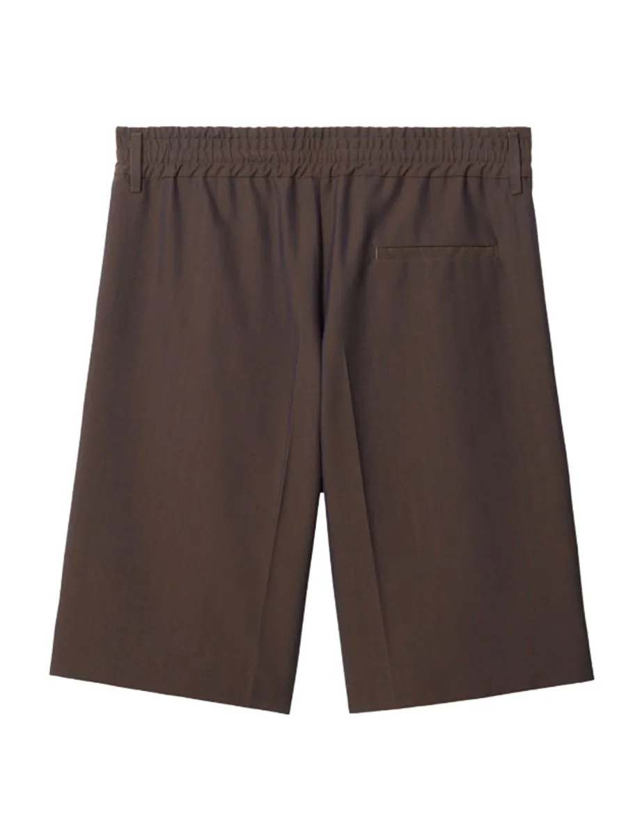 TAILORED WOOL HERRINGBONE SHORTS