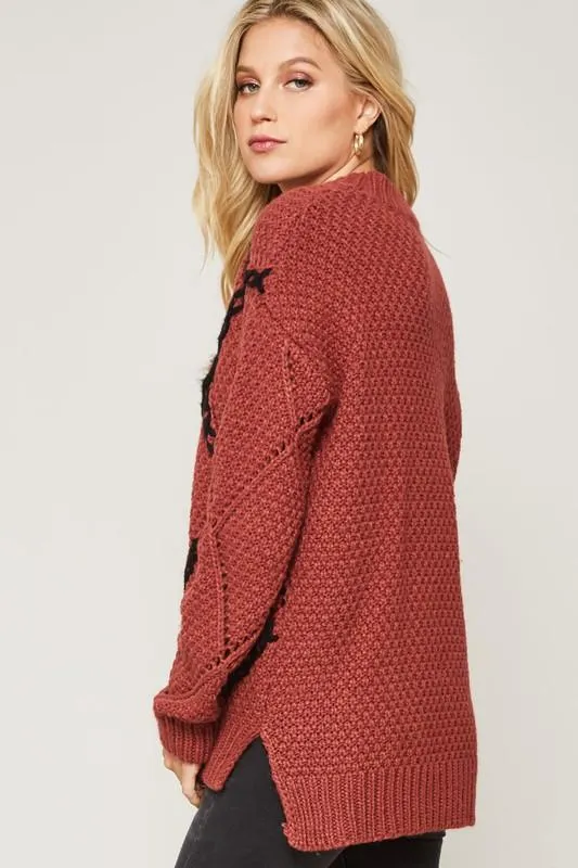 Terracota Crochet Knit Sweater