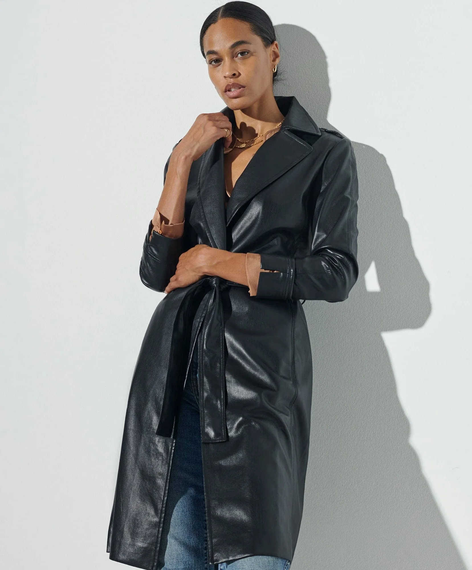 Vegan Leather Trench