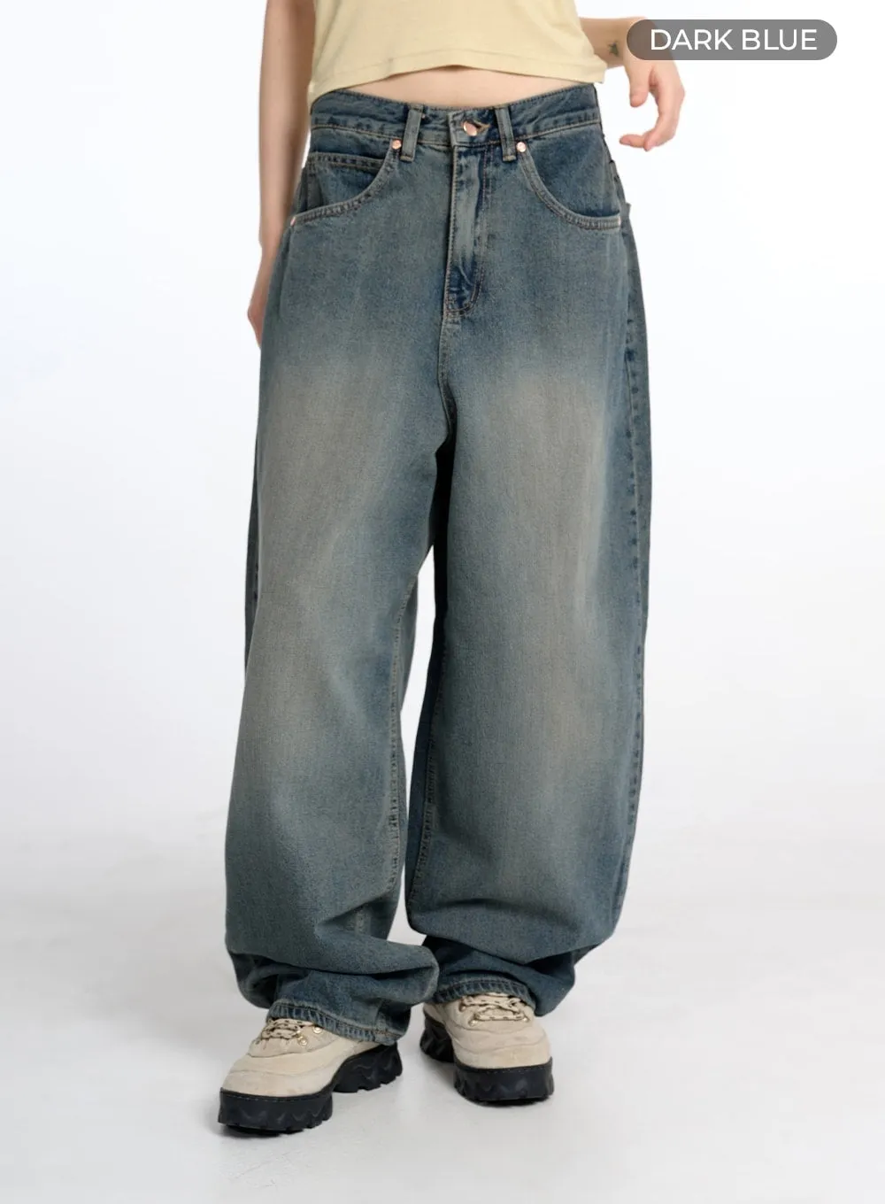 Vintage-Inspired Low-Rise Relaxed Fit Baggy Jeans CM415