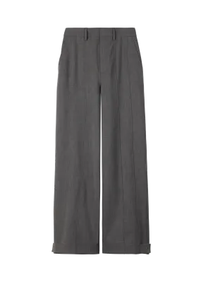 Wollen broek tailored wide leg