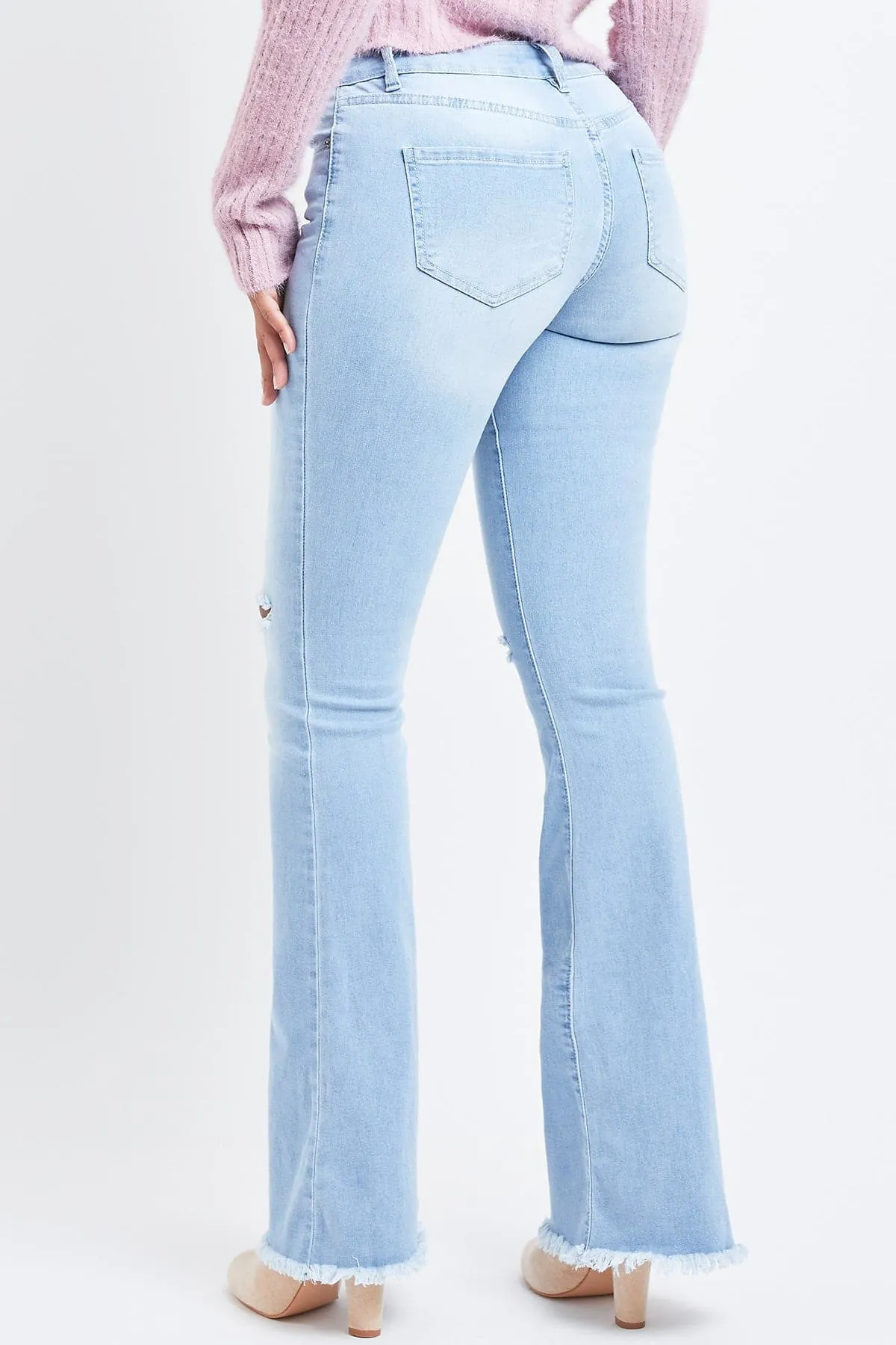 Women's Frayed Flare Jeans-Sale